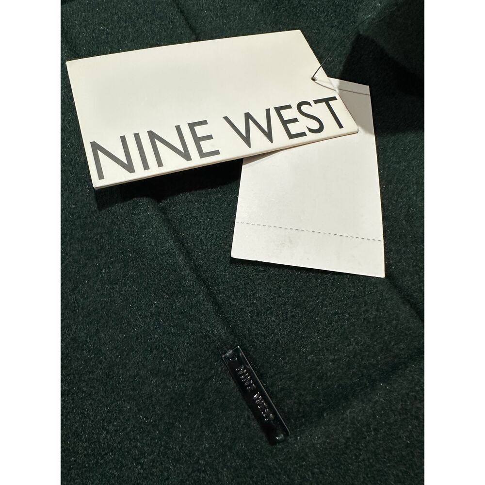 Nine West NWT Sz XXL Forest Green Wool Blend Coat Relaxed Fit Trench Pea Coat - Picture 10 of 12